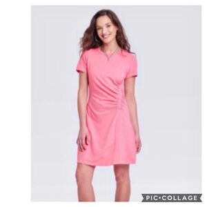 NEW UNIVERSAL THREAD SS RUCHED KNIT MINI T-SHIRT DRESS